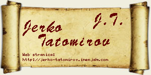 Jerko Tatomirov vizit kartica